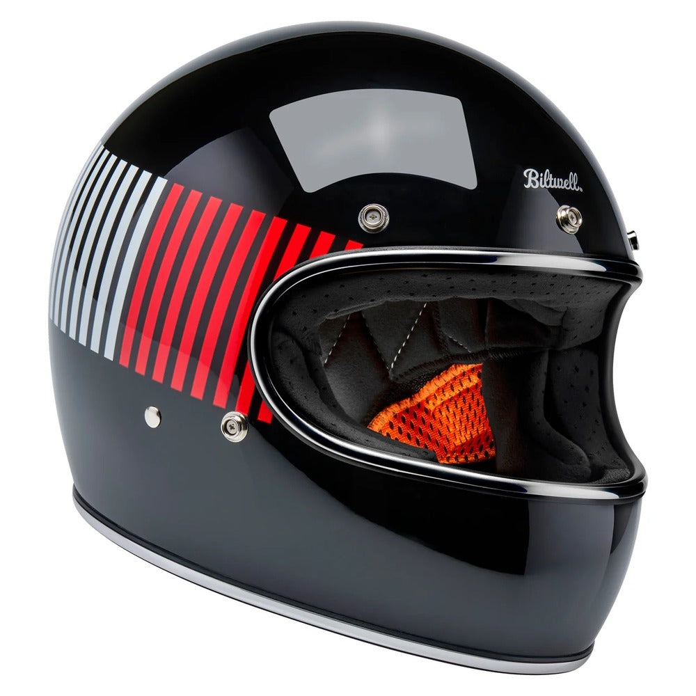 BILTWELL Gringo - GLOSS BLACK R/W/B RACEFLOW