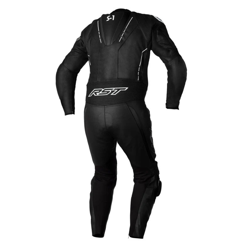 RST S-1 1-Piece Leather Race Suit - Black / White