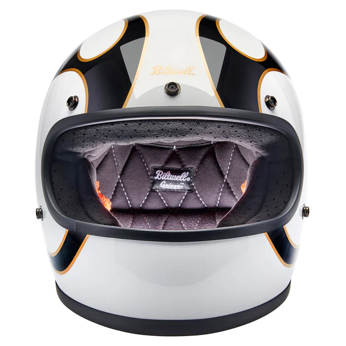 BILTWELL Gringo - Gloss White/ Black Flames
