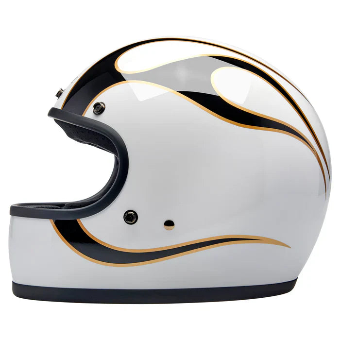 BILTWELL Gringo - Gloss White/ Black Flames