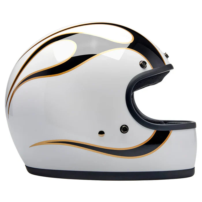 BILTWELL Gringo - Gloss White/ Black Flames