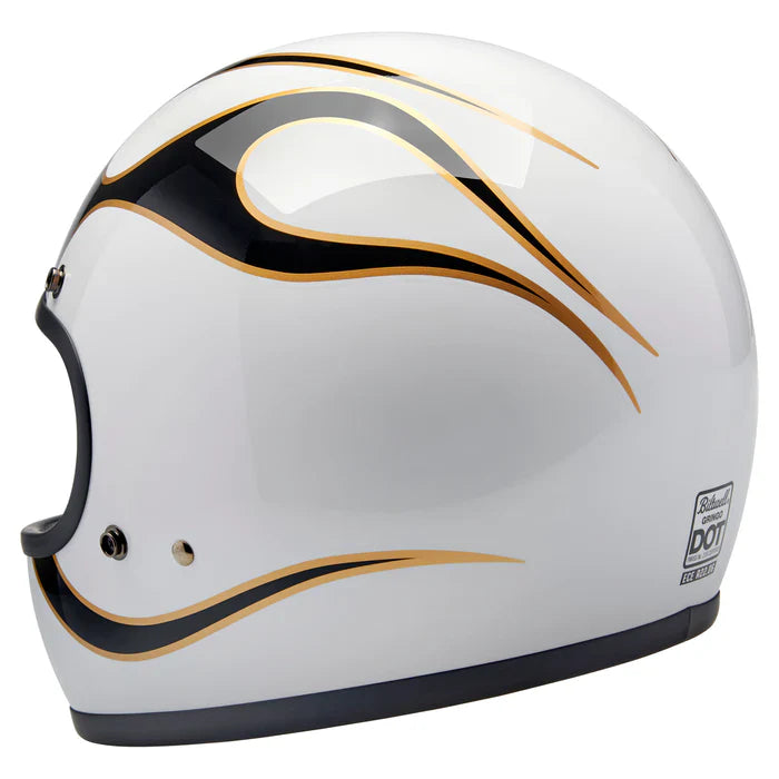 BILTWELL Gringo - Gloss White/ Black Flames