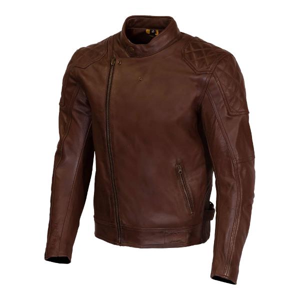 MERLIN Jacket Chester Café D3O Leather Brown