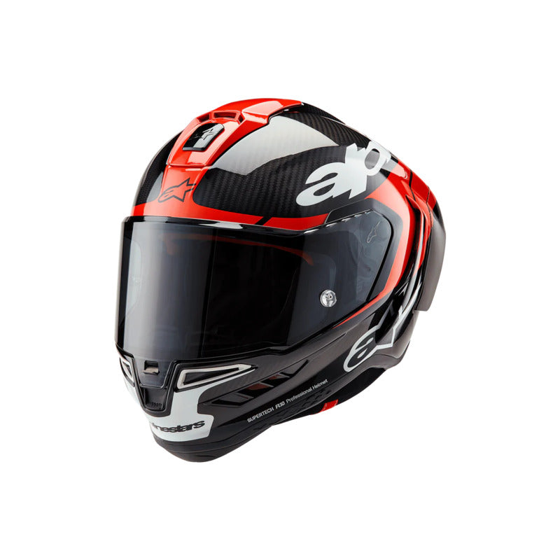 SUPERTECH SR10 ELEMENT HELMET BLACK CARBON BRIGHT RED WHITE GLOSS