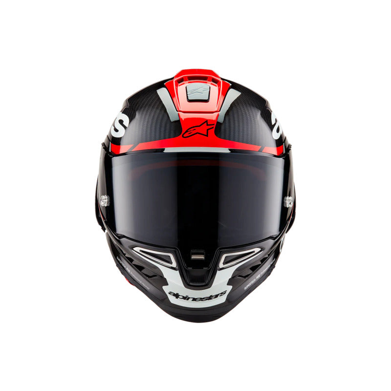 SUPERTECH SR10 ELEMENT HELMET BLACK CARBON BRIGHT RED WHITE GLOSS