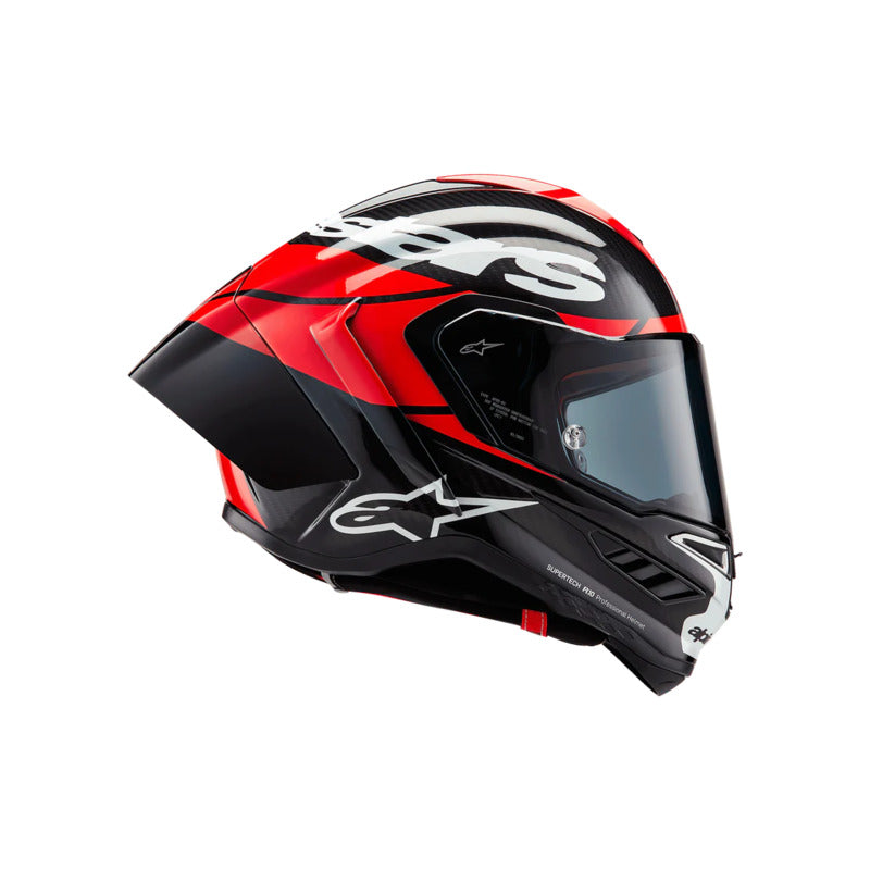 SUPERTECH SR10 ELEMENT HELMET BLACK CARBON BRIGHT RED WHITE GLOSS