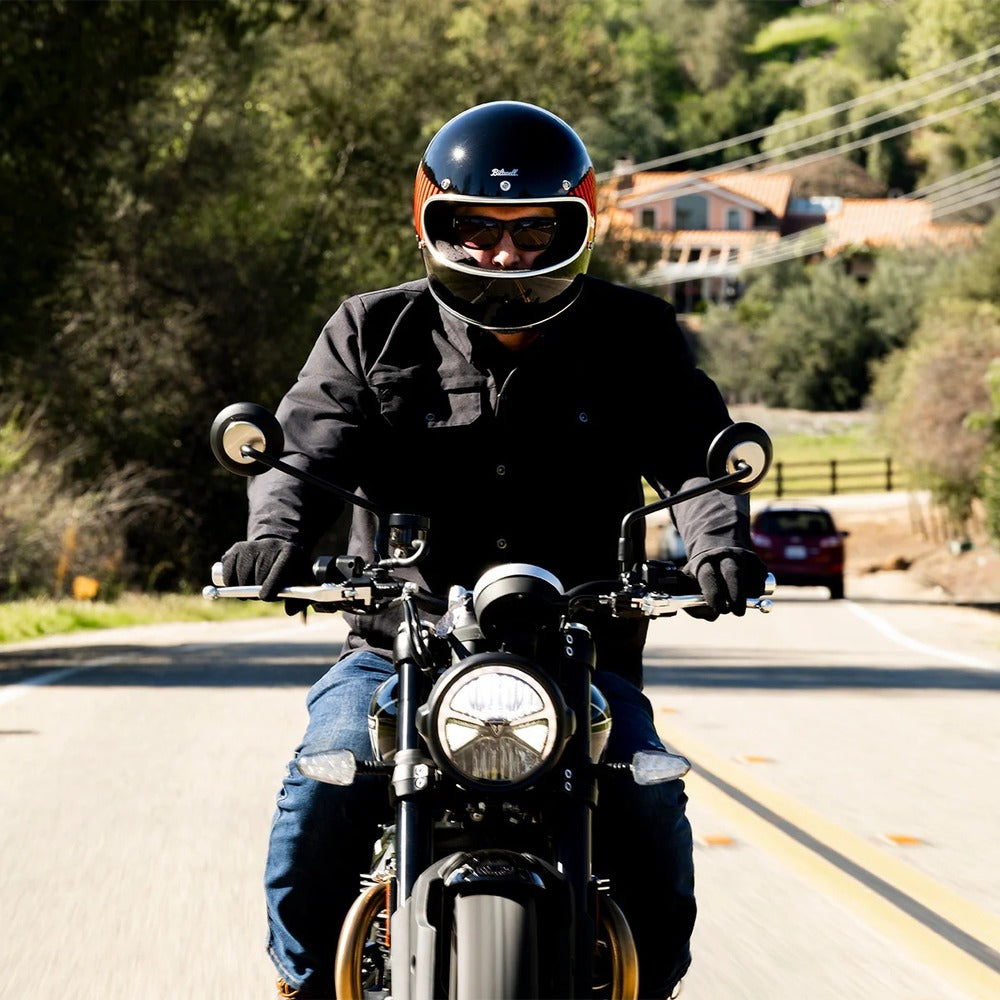 BILTWELL Gringo - GLOSS BLACK R/W/B RACEFLOW