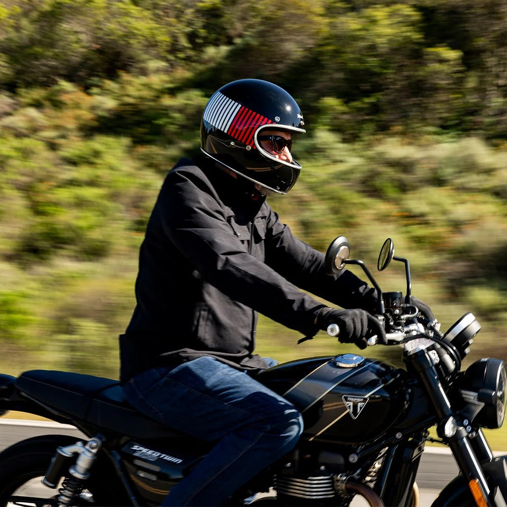 BILTWELL Gringo - GLOSS BLACK R/W/B RACEFLOW