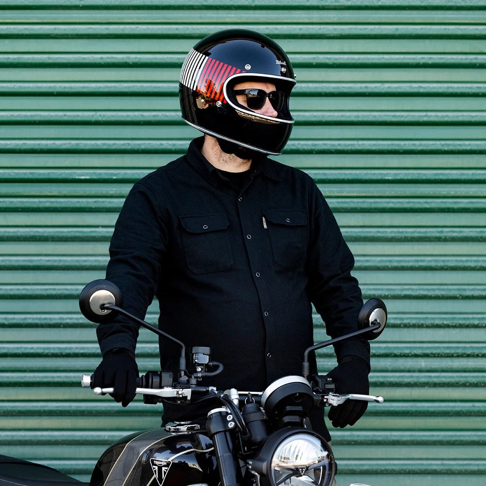 BILTWELL Gringo - GLOSS BLACK R/W/B RACEFLOW
