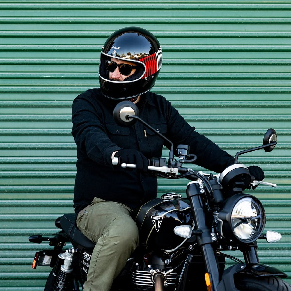 BILTWELL Gringo - GLOSS BLACK R/W/B RACEFLOW