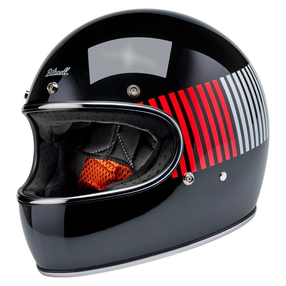 BILTWELL Gringo - GLOSS BLACK R/W/B RACEFLOW