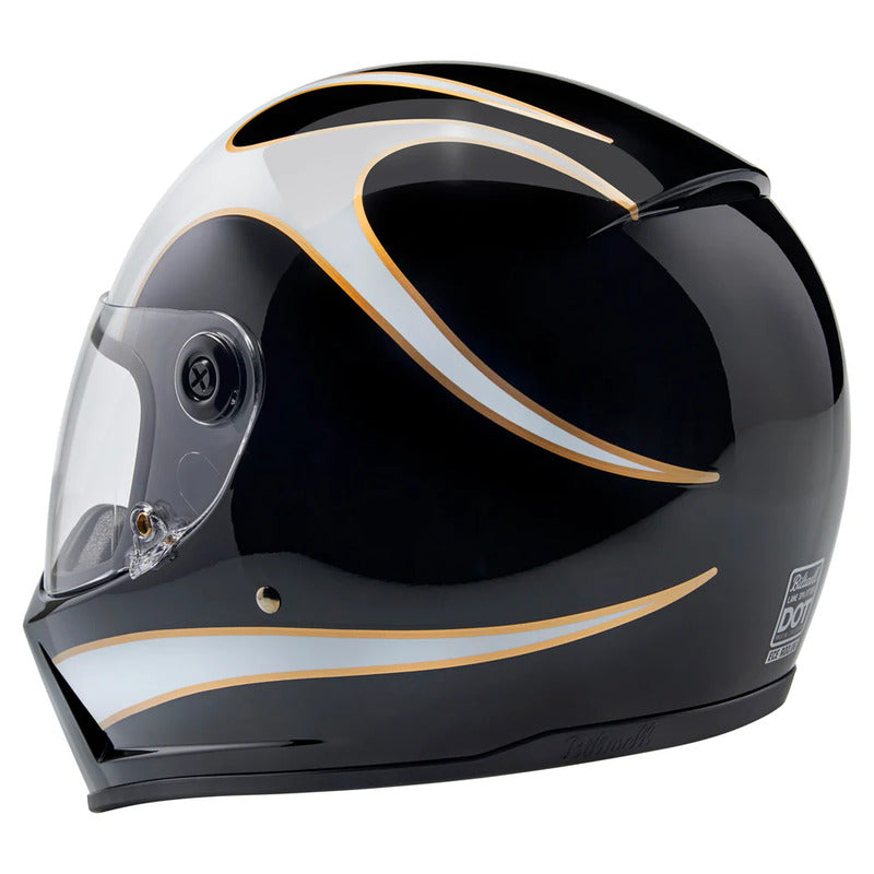 Biltwell - Lane Splitter - Gloss Black/ White Flame