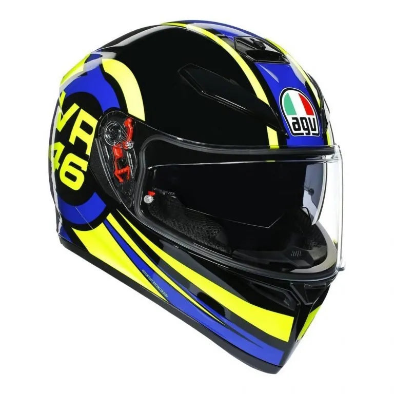 HELMET AGV K3 SV RIDE VR46 BLACK  BLUE YELLOW FLUO