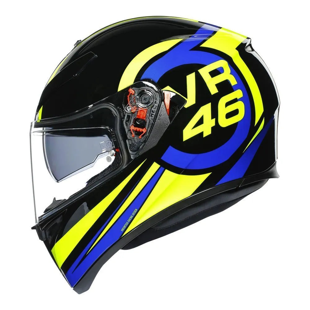 HELMET AGV K3 SV RIDE VR46 BLACK  BLUE YELLOW FLUO