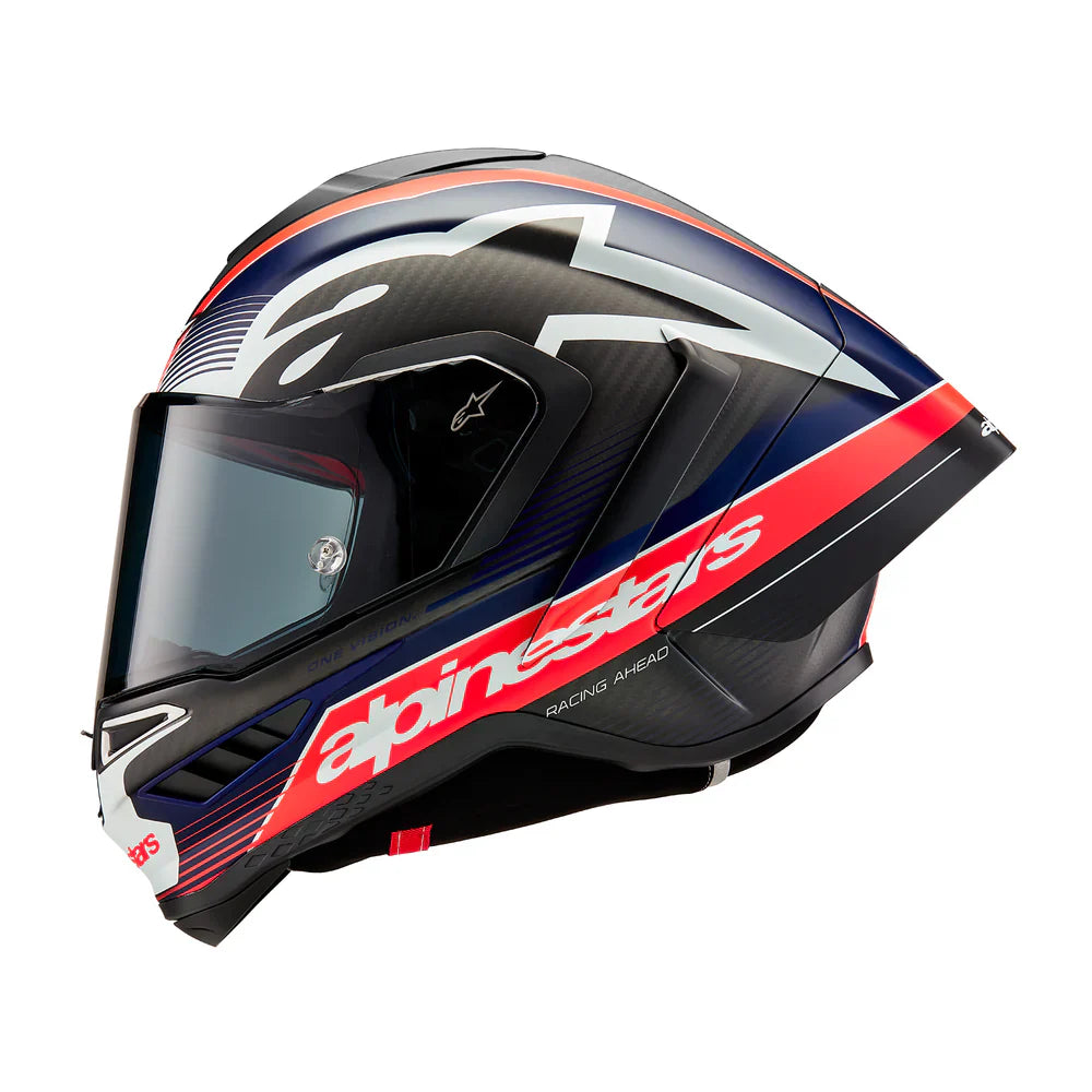 SUPERTECH SR10 TEAM HELMET - BLACK CARBON RED FLURO MATT BLUE