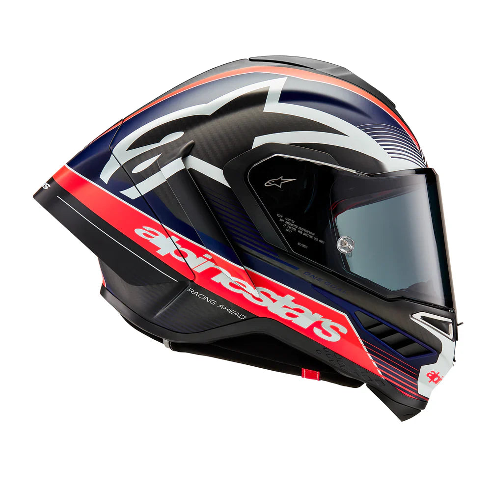 SUPERTECH SR10 TEAM HELMET - BLACK CARBON RED FLURO MATT BLUE