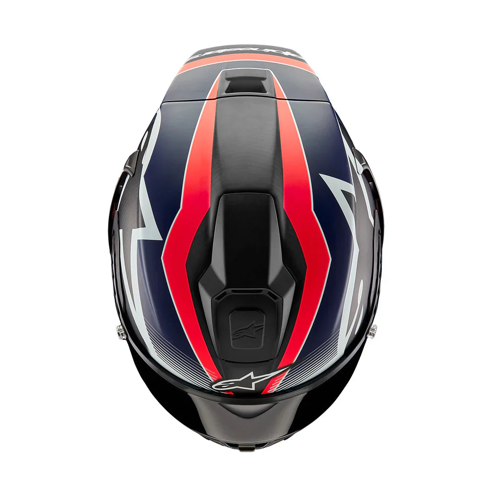 SUPERTECH SR10 TEAM HELMET - BLACK CARBON RED FLURO MATT BLUE