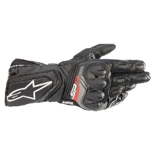 Alpinestars SP-8 V3 Black Leather Gloves - Black
