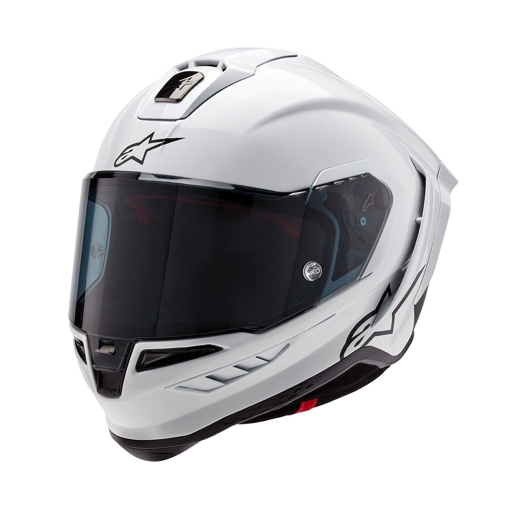 Alpinestars Supertech R10 Solid ECE 22.06 Helmet - White Gloss/Black Matte