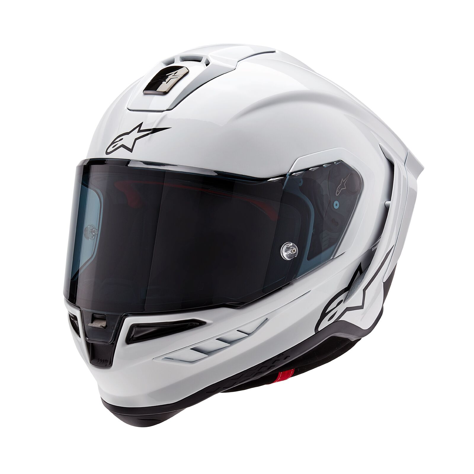 Alpinestars Supertech R10 Solid ECE 22.06 Helmet - White Gloss/Black Matte