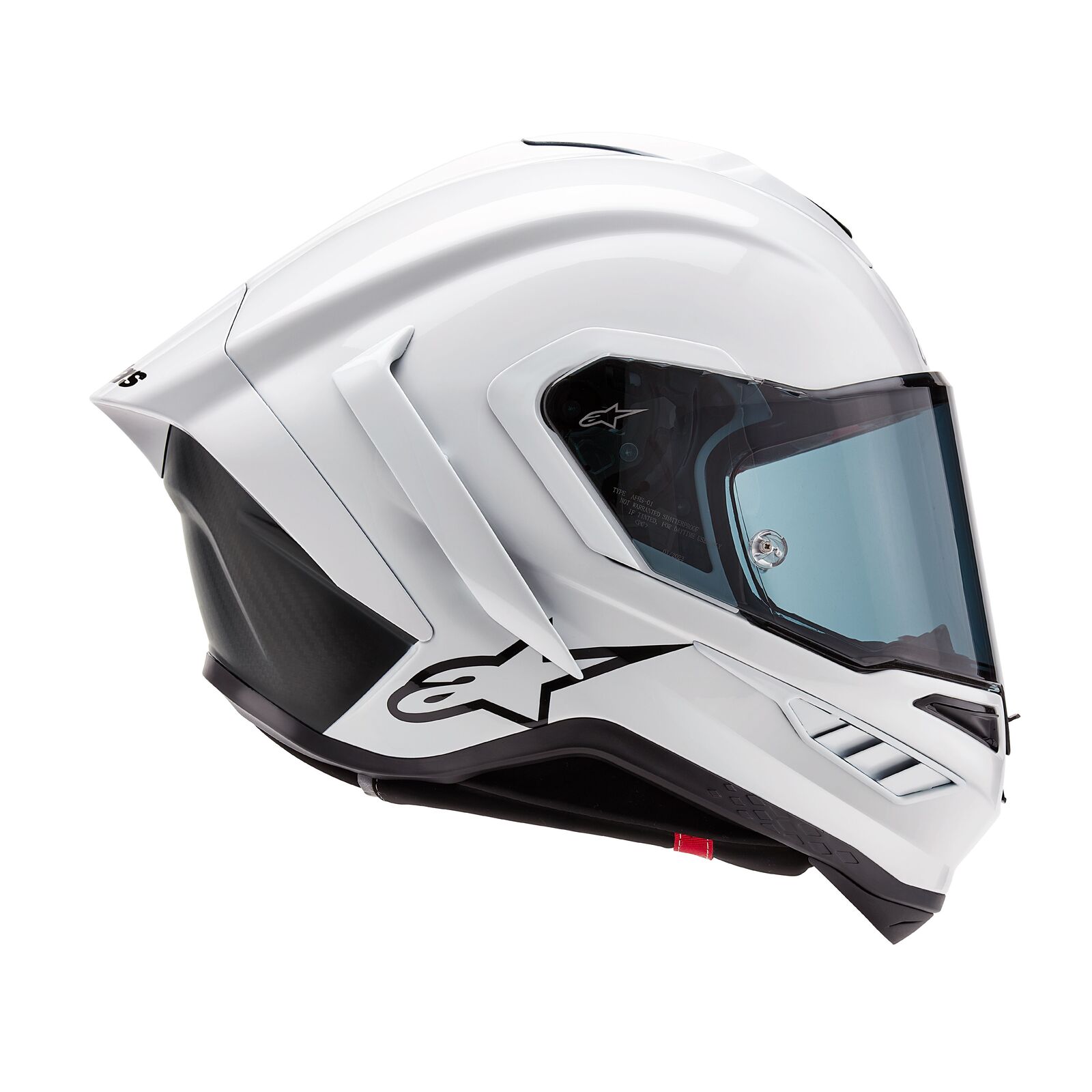Alpinestars Supertech R10 Solid ECE 22.06 Helmet - White Gloss/Black Matte