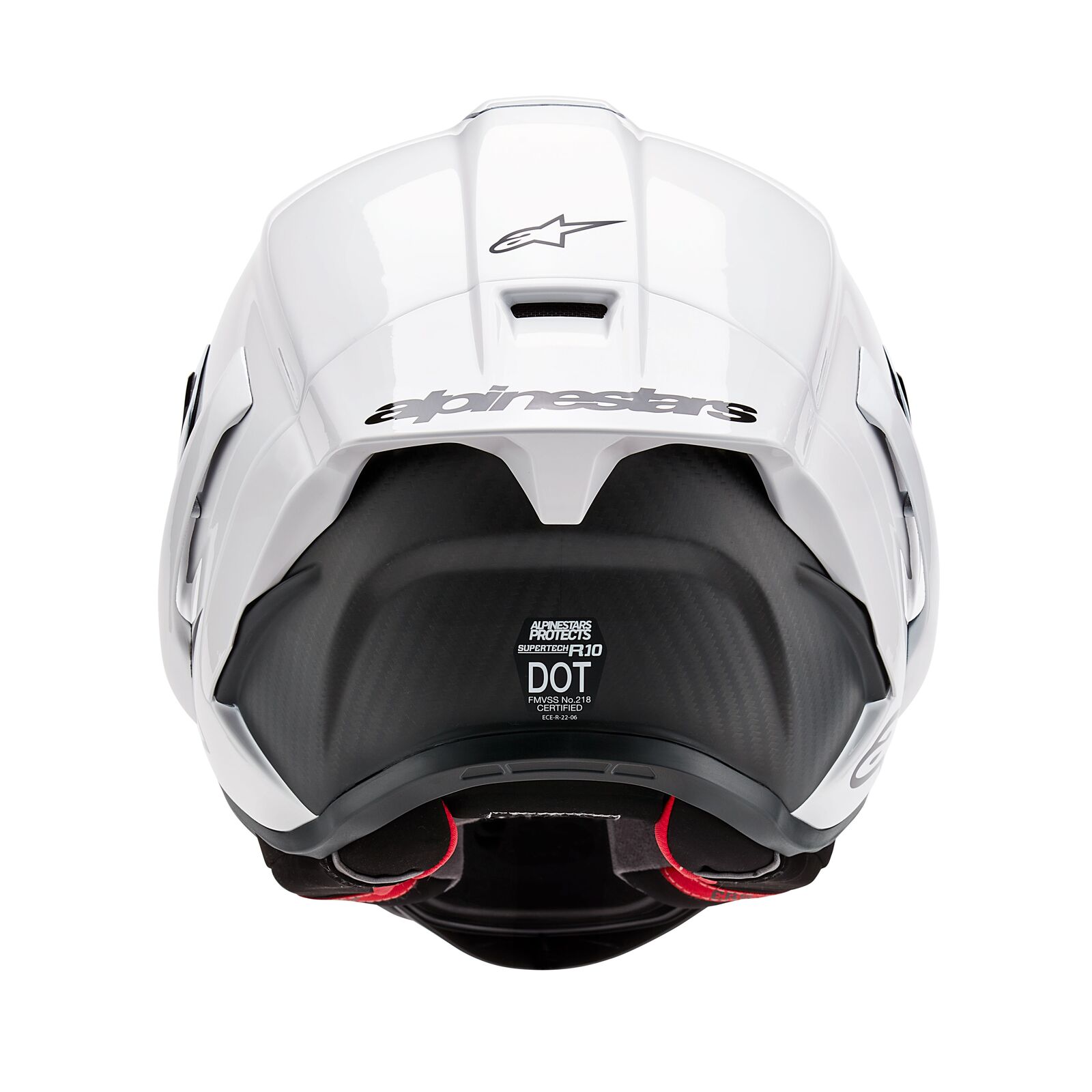 Alpinestars Supertech R10 Solid ECE 22.06 Helmet - White Gloss/Black Matte