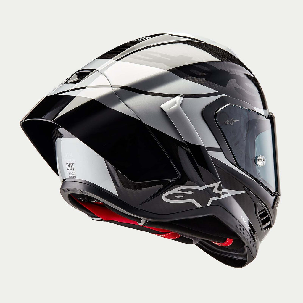ALPINESTARS SUPERTECH SR10 ELEMENT BLACK CARBON SILVER BLACK GLOSS HELMET L