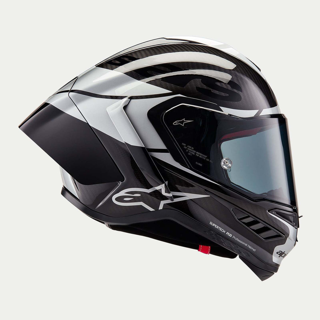 ALPINESTARS SUPERTECH SR10 ELEMENT BLACK CARBON SILVER BLACK GLOSS HELMET L