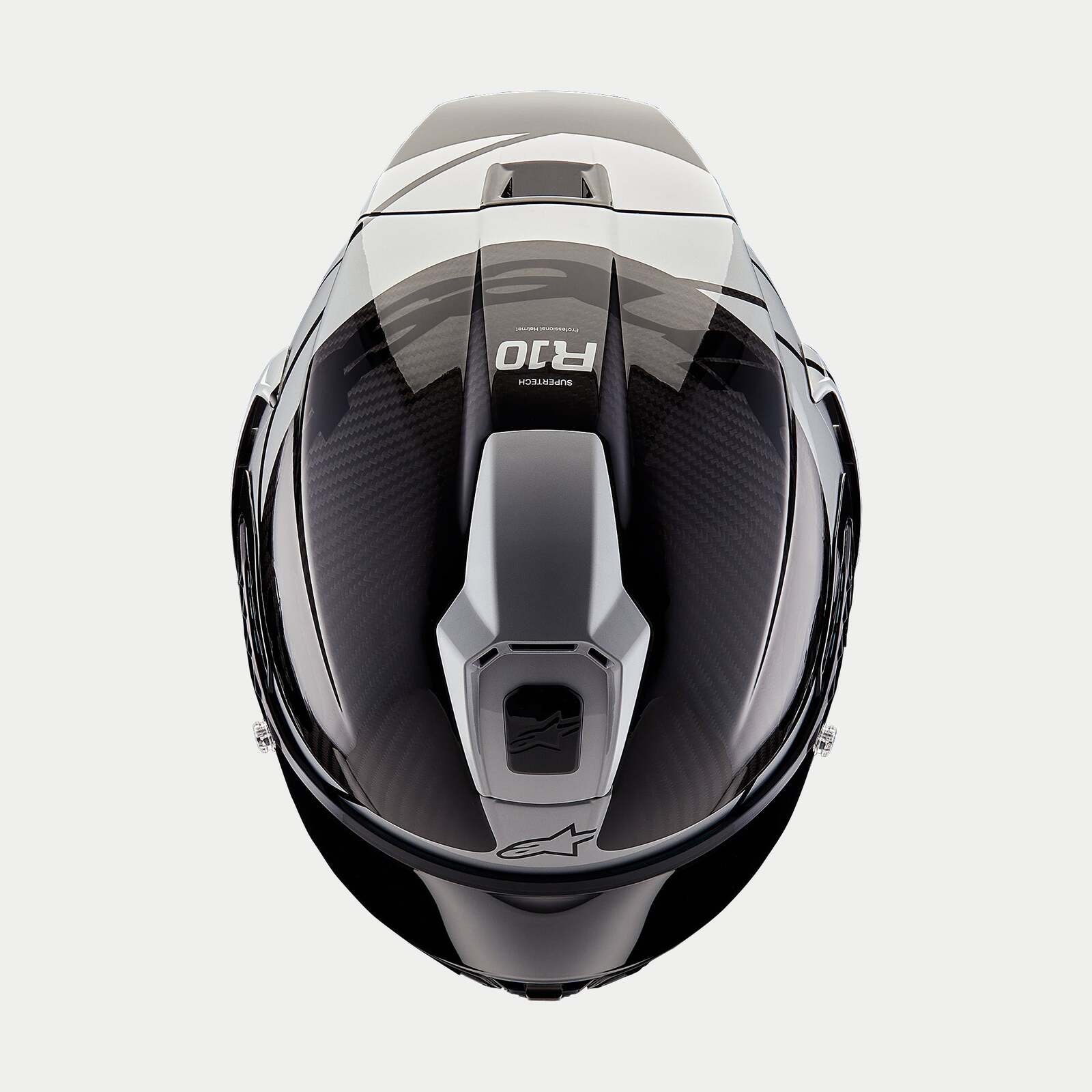 ALPINESTARS SUPERTECH SR10 ELEMENT BLACK CARBON SILVER BLACK GLOSS HELMET L