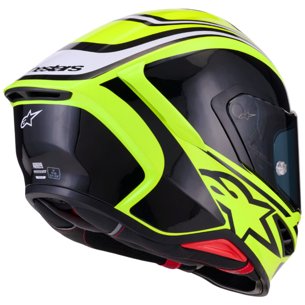 Alpinestars SR7 Zeal Fluro Yellow / Black / White Gloss