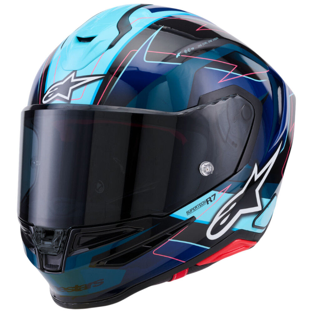 Alpinestars SR7 Kinetis Black / Blue / Pink / White Gloss