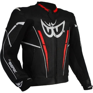 Berik Monza Black / Fluro Red Leather Jacket
