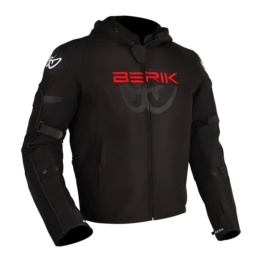 BERIK Star Hoodie -Black / Fluro-Red