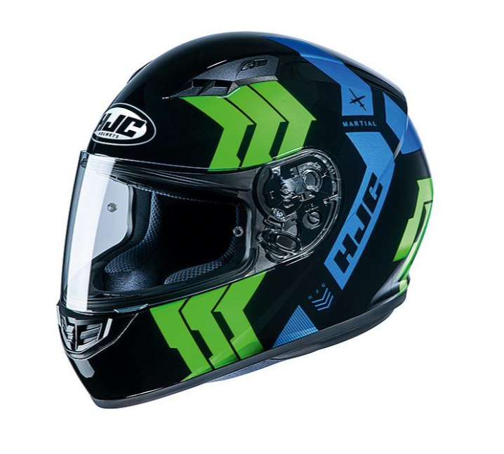 HELMET HJC CS-15 BLACK GREEN BLUE SIZE XL