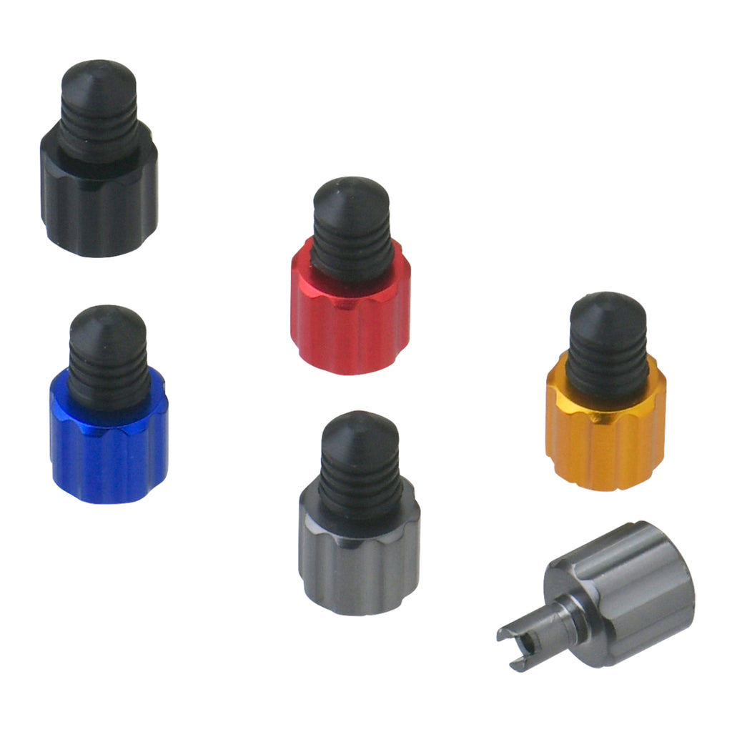DRC Air Valve Caps with Valve Wrench (2 Pack) - Black