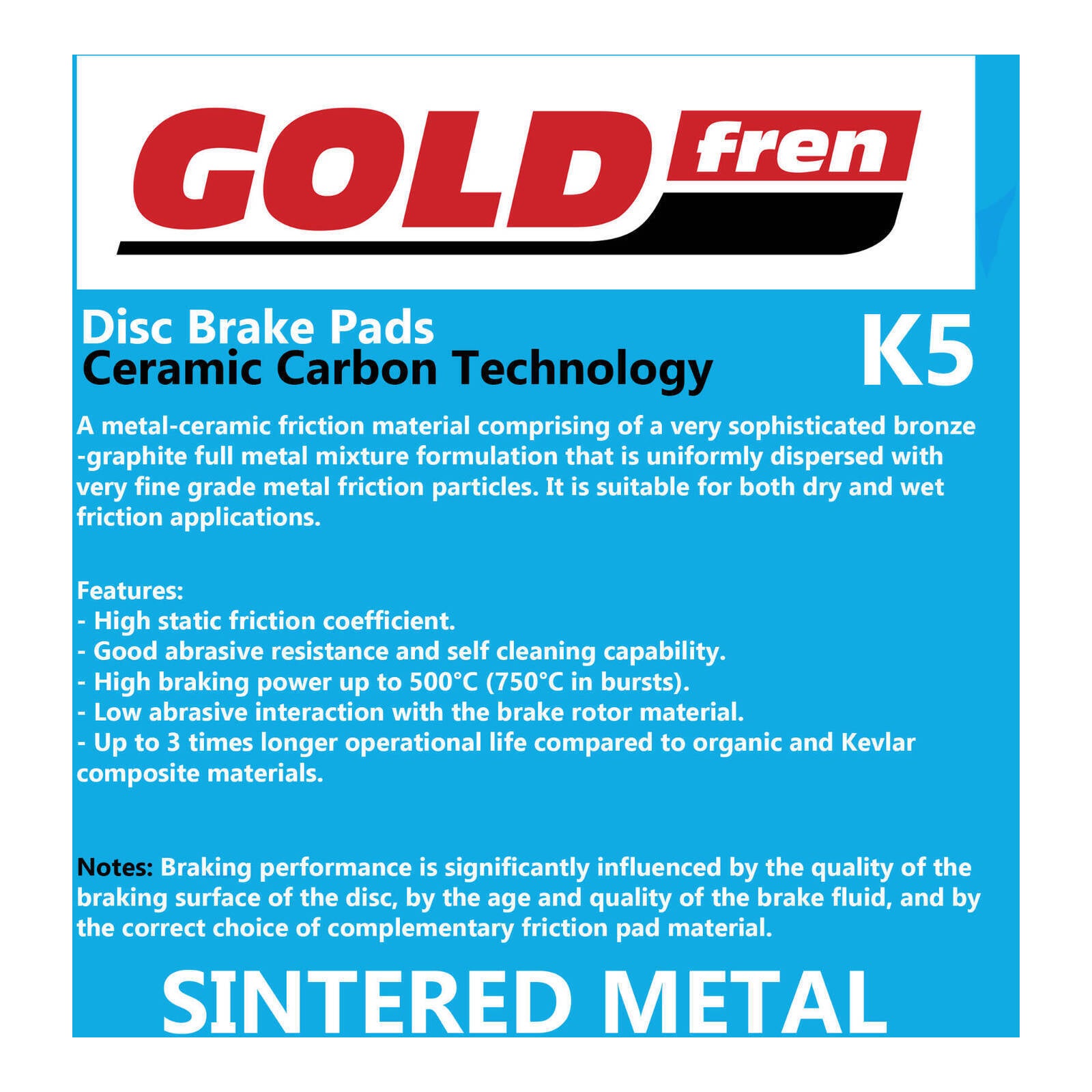 GOLDfren Brake Pads GF140 - K5