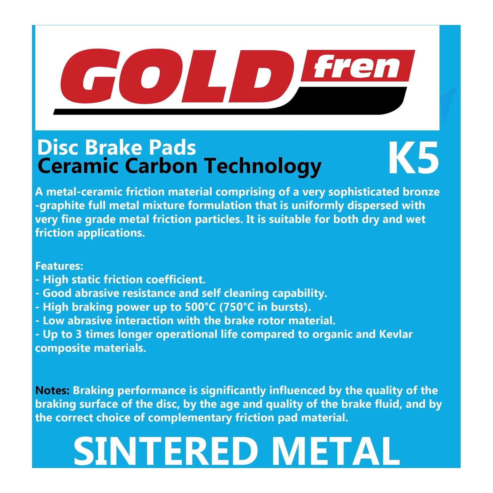 GOLDfren Brake Pads Off-Road Racing GF384 - K5 ( PR523 )