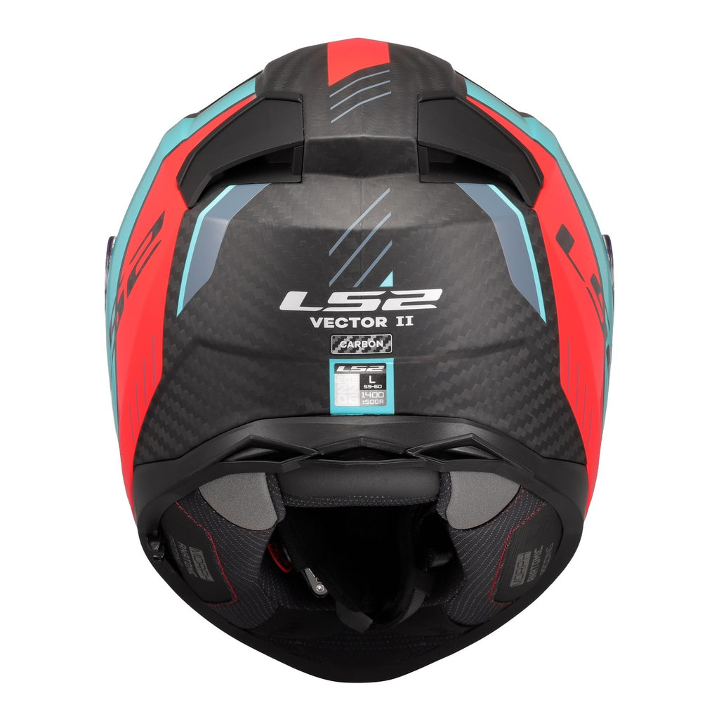LS2 FF811 Vector II Carbon Grid Helmet - Cyan