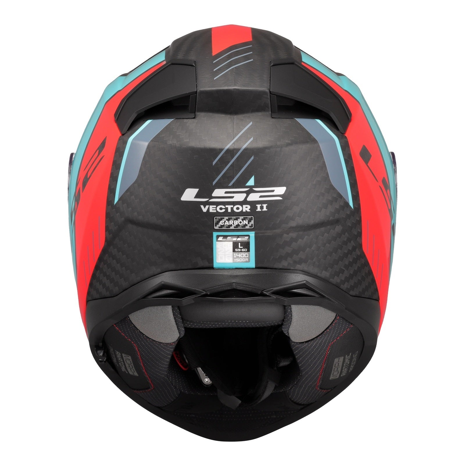 LS2 FF811 Vector II Carbon Grid Helmet - Cyan