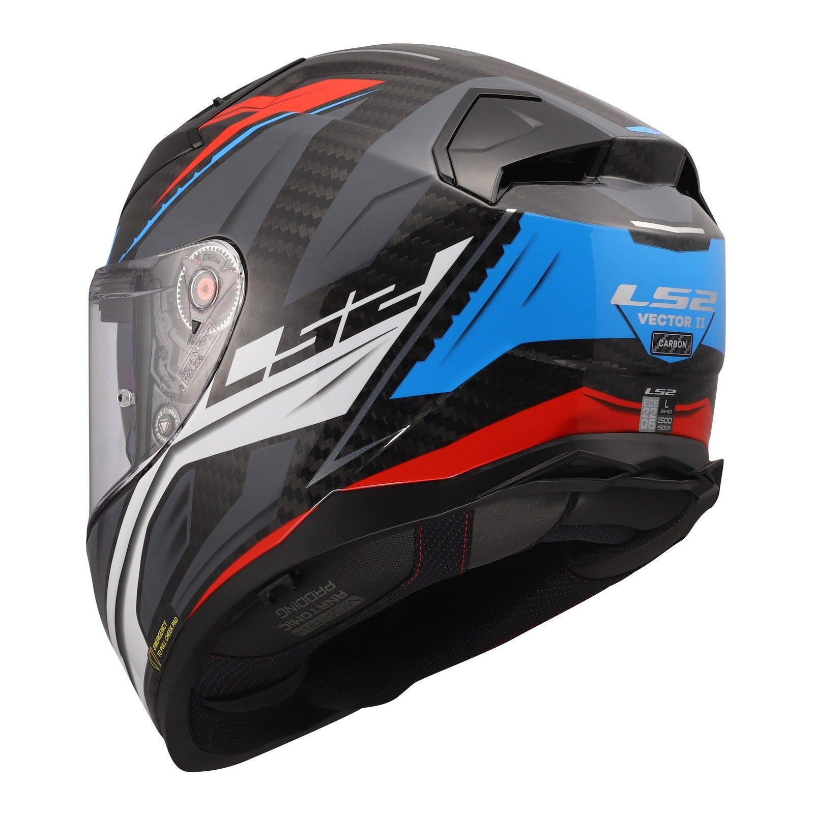 LS2 FF811 Vector II Carbon Savage Helmet - Blue / Red