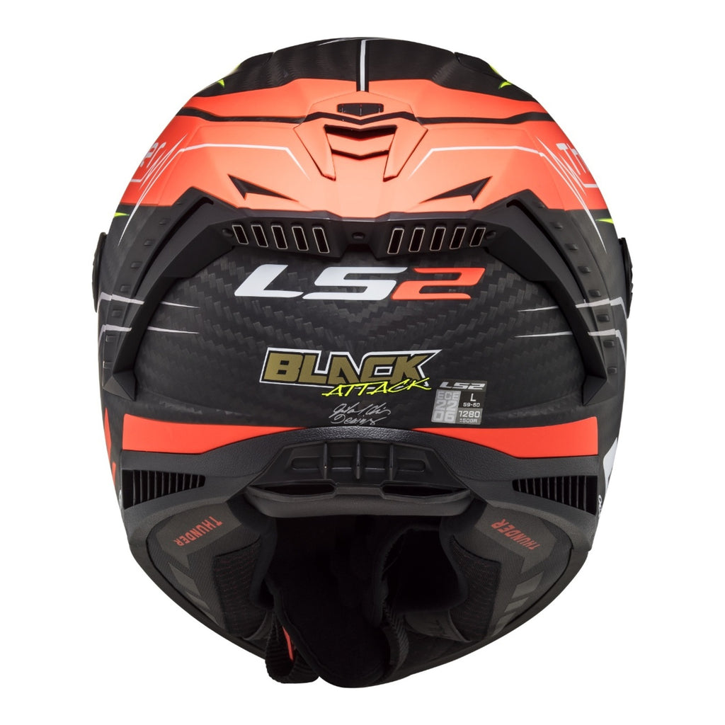 LS2 FF805C Thunder Carbon Attack - Matte Red / Hi-Vis Yellow 06
