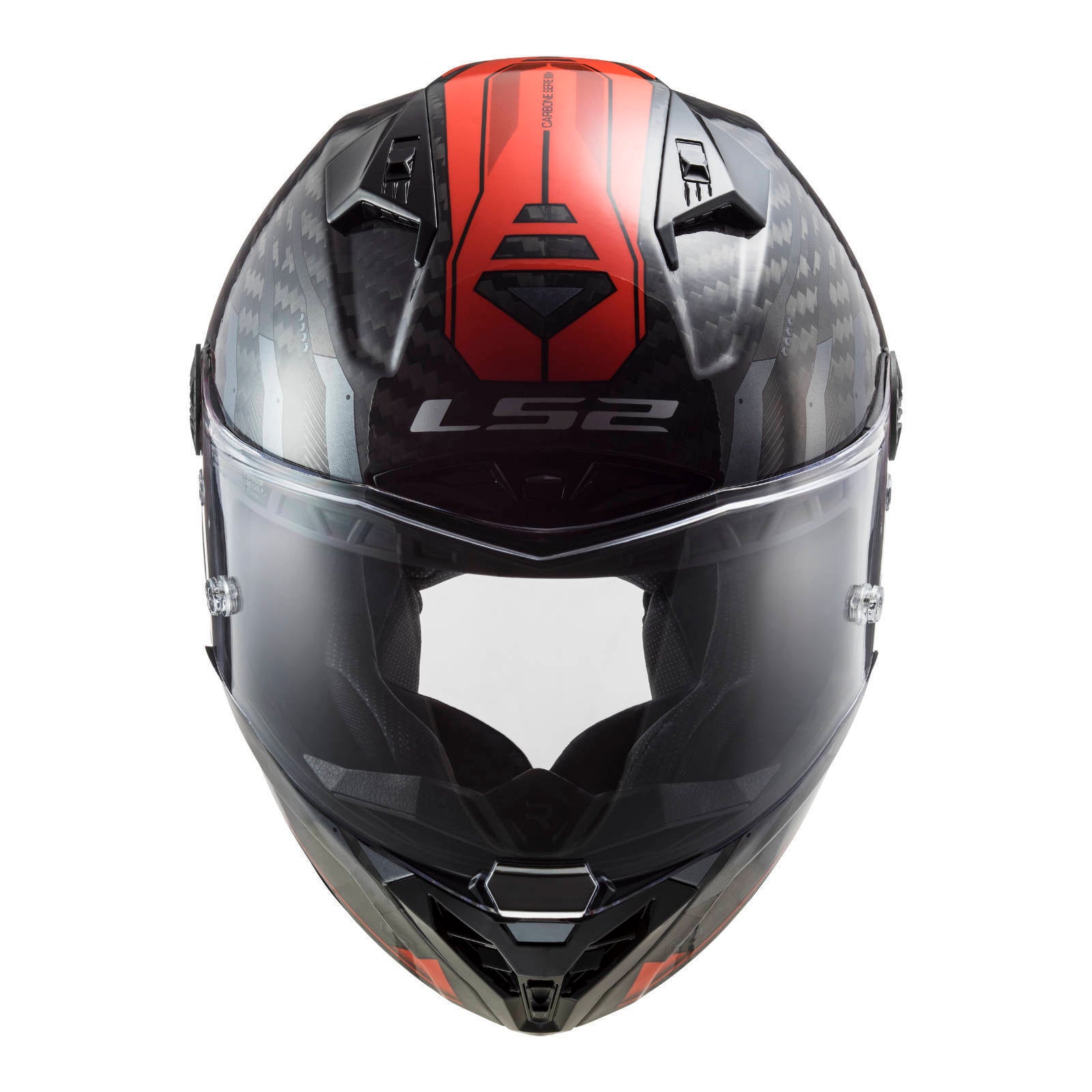 LS2 FF805C Thunder Carbon Sputnik Helmet - Metal / Red