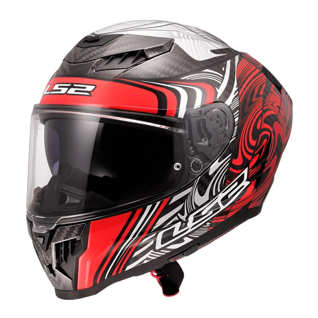 LS2 FF807 Dragon Carbon Enthum Helmet - Black / Red 06