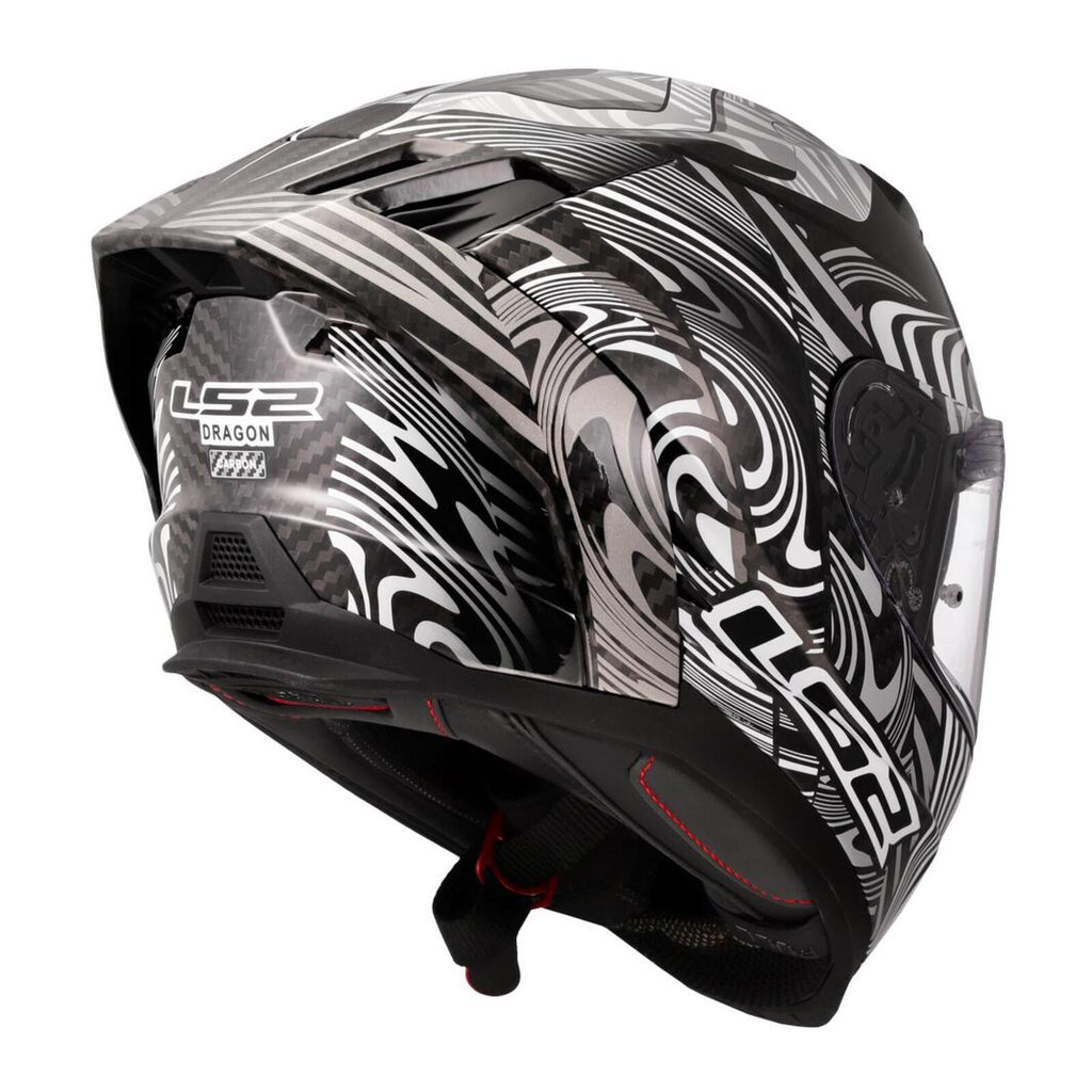 LS2 FF807 Dragon Carbon Enthum Helmet - Black / Silver 06