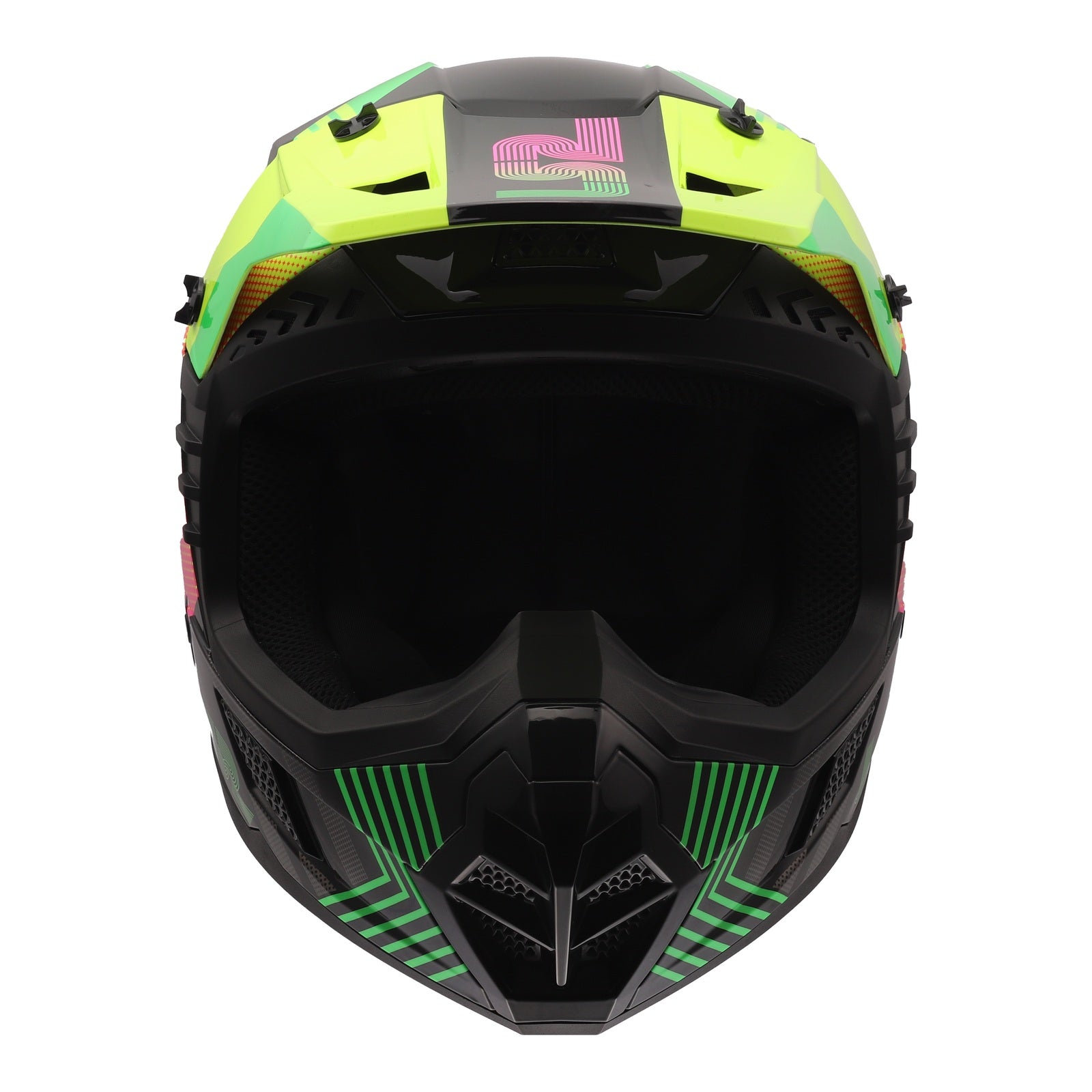 LS2 MX706J COZ Chromatic Helmet - Black / Hi-Vis Pink