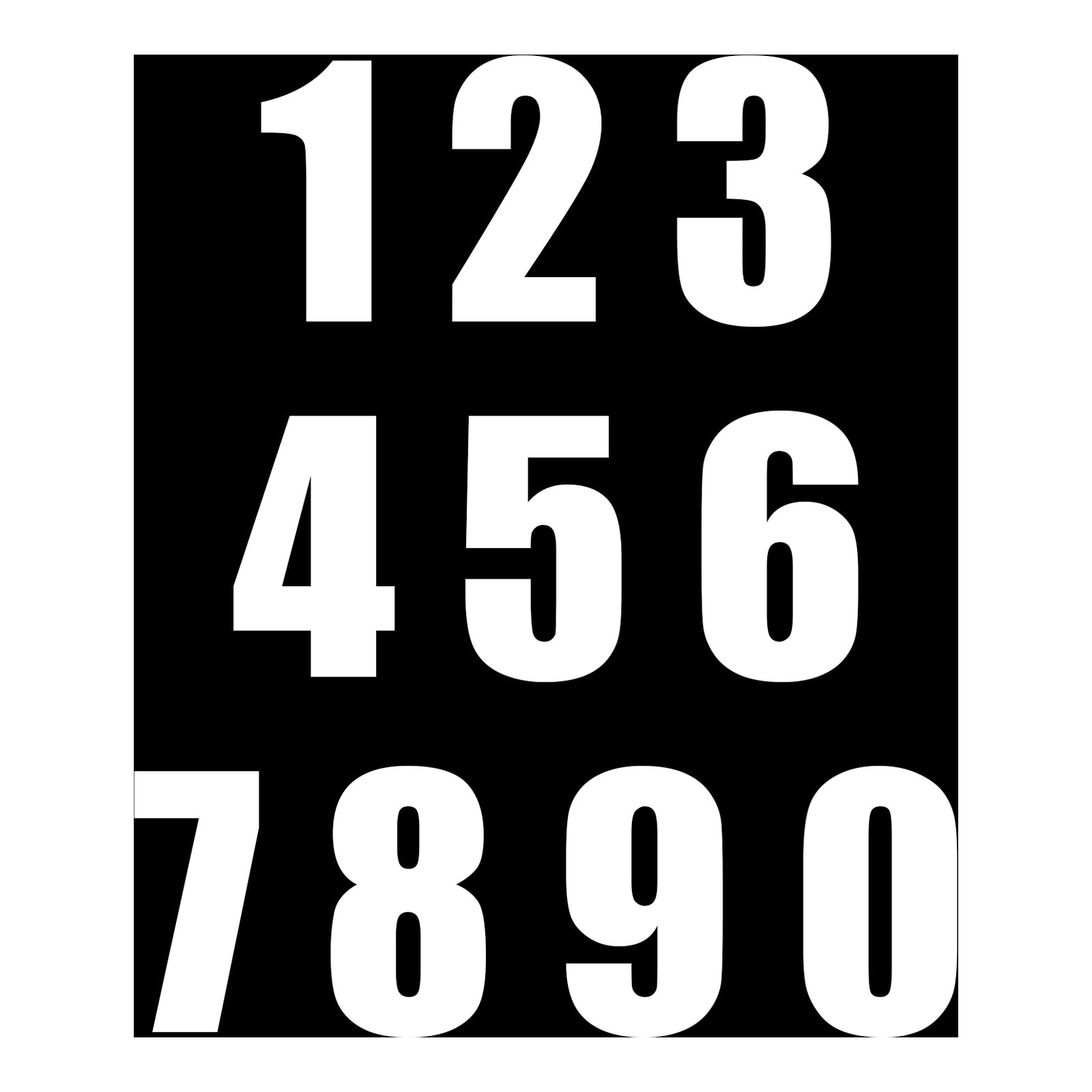 Whites Race Number - White #2 (10 Pack)