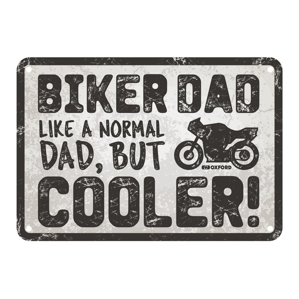 Oxford Garage Metal Sign: Biker Dad, Like a Normal Dad, But Cooler
