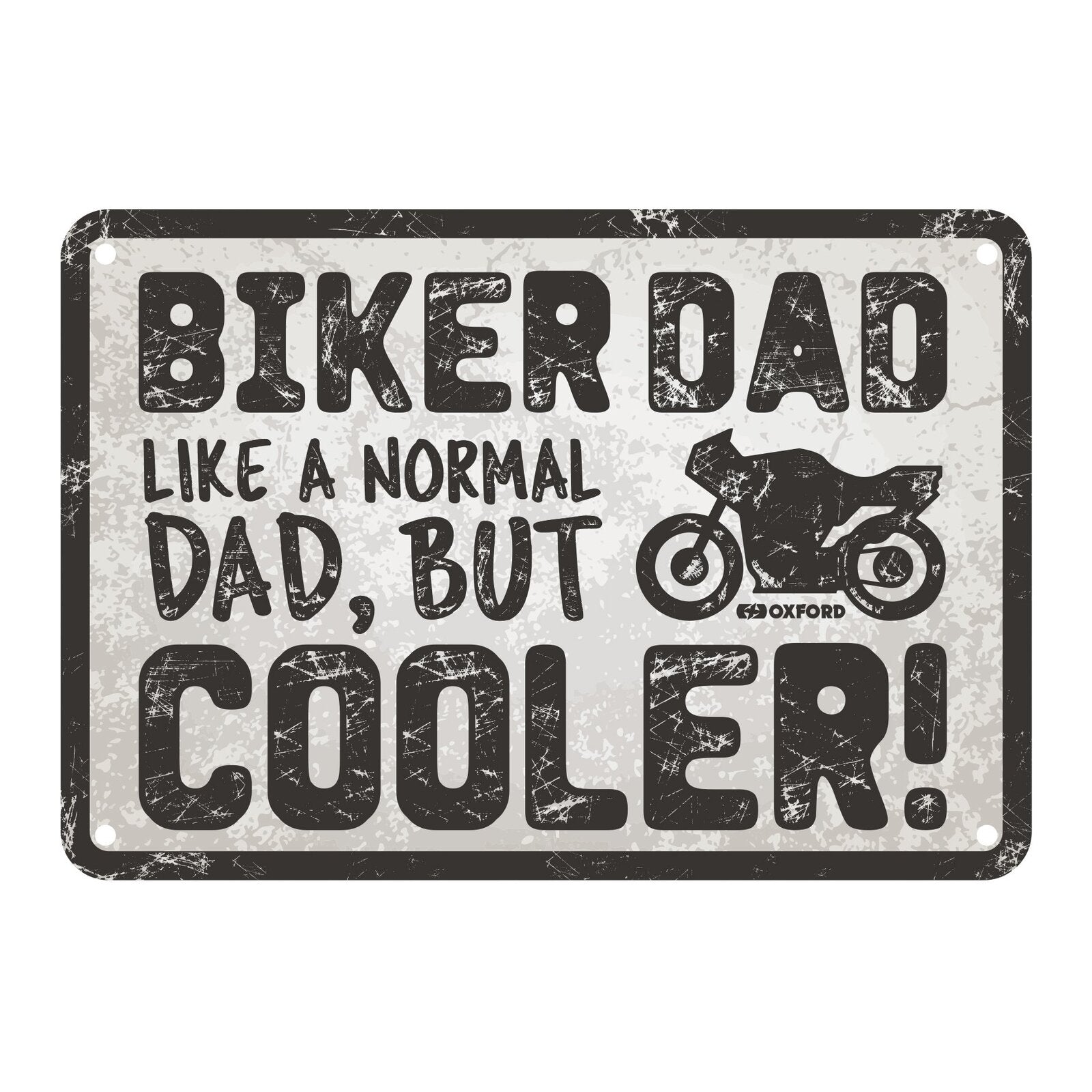 Oxford Garage Metal Sign: Biker Dad, Like a Normal Dad, But Cooler