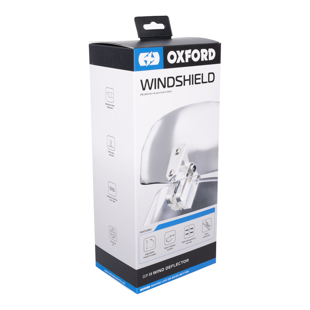 Oxford Wind Deflector- Clear 260 X 125mm