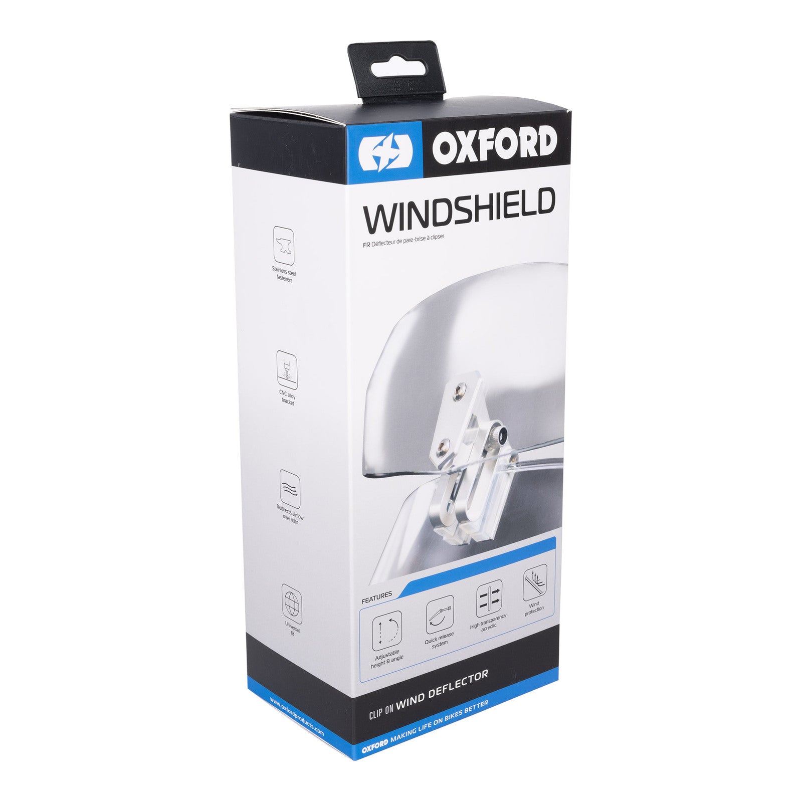 Oxford Wind Deflector- Clear 260 X 125mm